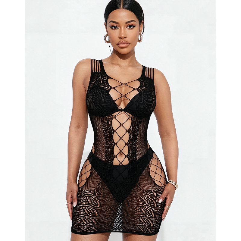 Sexy Mesh Sheer Bodycon Dress - Sexy lingerie, nachtkleding voor dames, doorschijnende